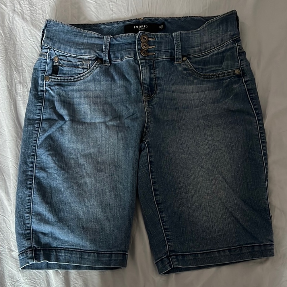Torrid Blue Jean Shorts with Distressed Look